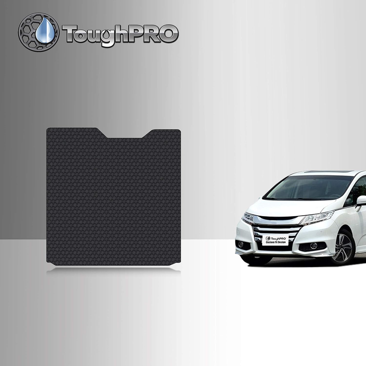 TOUGHPRO Floor Mats Accessories 1st + 2nd + 3rd Row + Cargo Mats Accessories Compatible with Honda Odyssey (8 Seater) All Weather Heavy Duty Black Rubber 2011 2012 2013 2014 2015 2016 2017