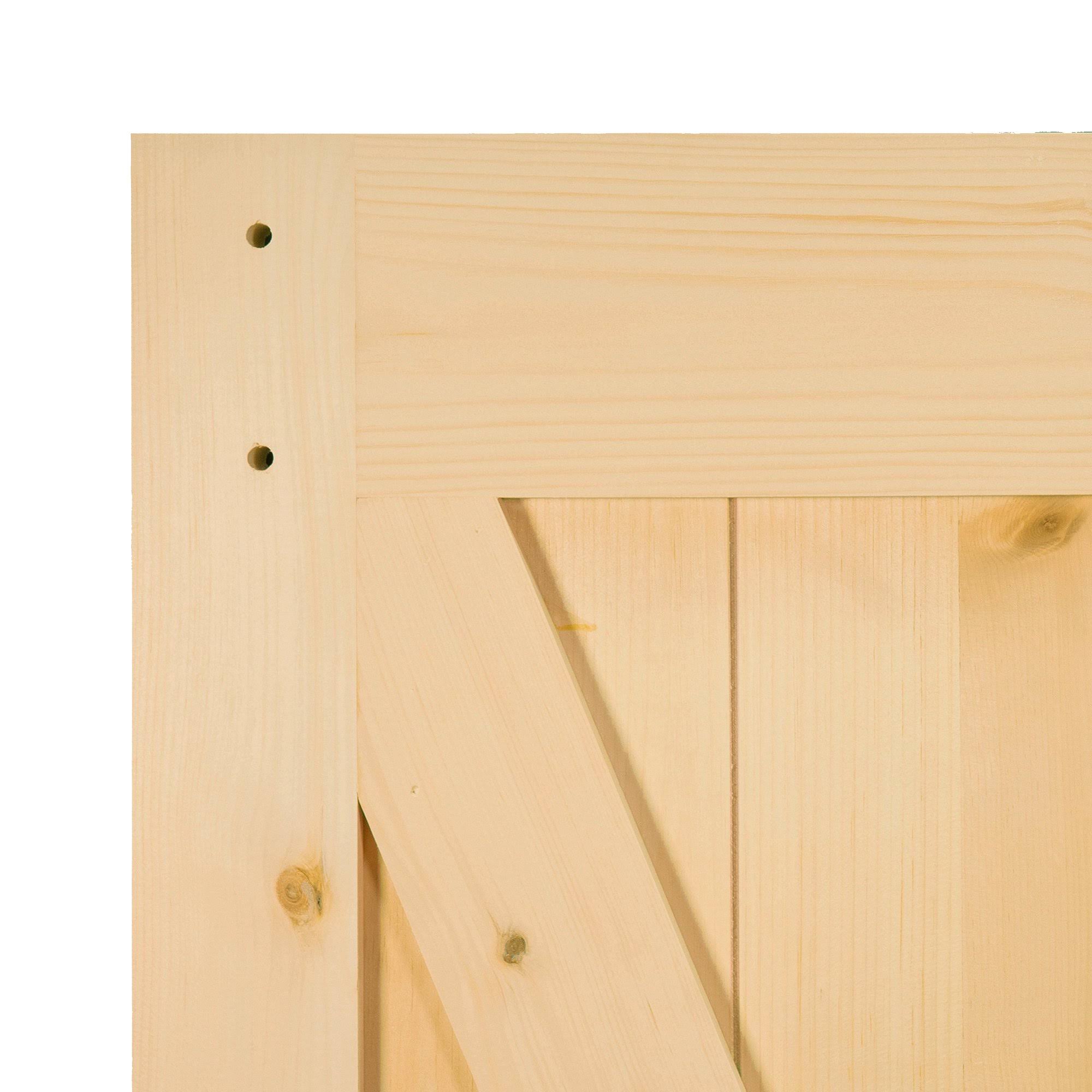 Kimberly Bay 24 in. x 84 in. Solid Pine Unfinished Wood K-Rail Barn Door Slab