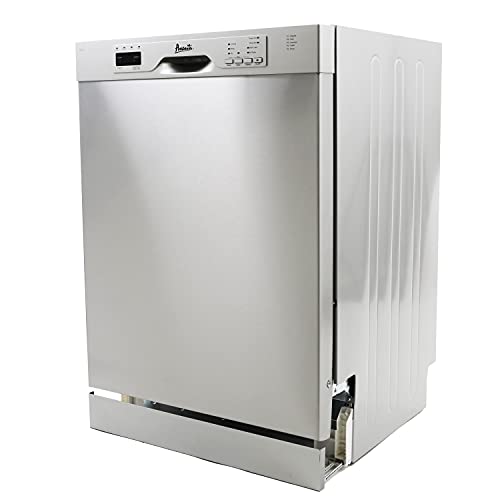Avanti Dishwasher 18-Inch Built In with 3 Wash Options and 6 Automatic Cycles, Stainless Steel Construction with Electronic Control LED Display, Low Noise Rating