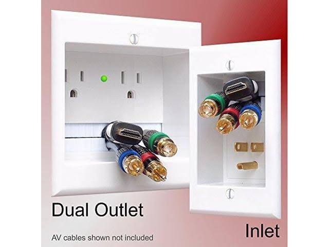 Powerbridge Solutions TWO-PRO-12 Dual In-Wall Cable Management for Wall-Mounted TVs, 12& Romex Cable