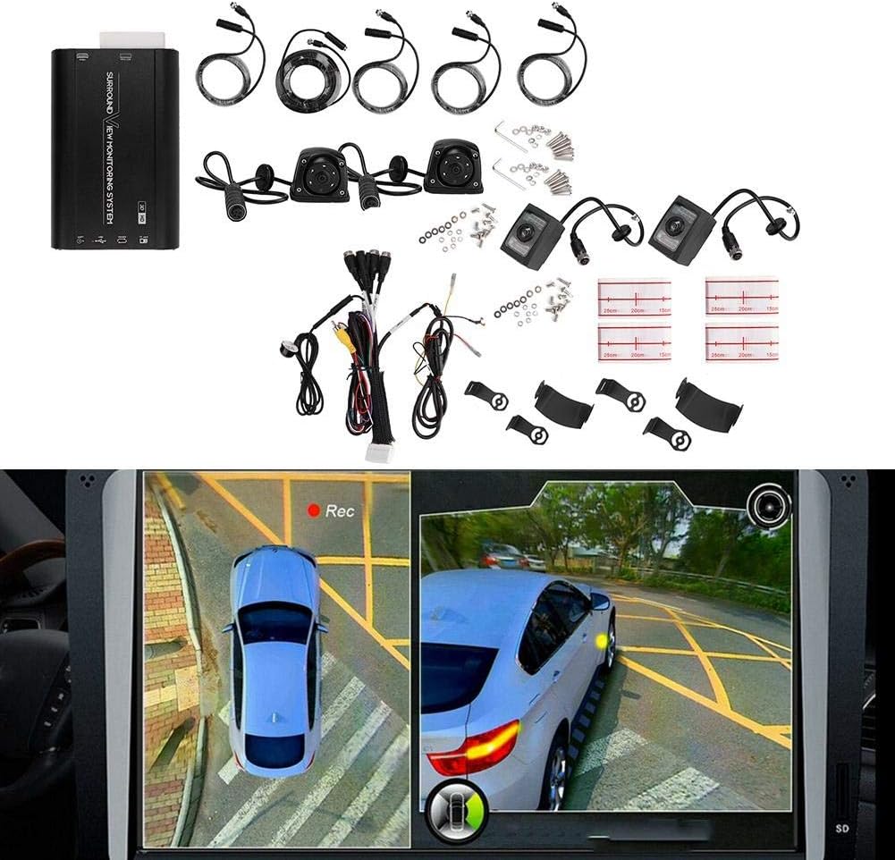 Car Monitoring Camera Night Viewing Panorama HD 360 Degrees Monitoring Device Driving Assistance System for Vehicles, School Bus, Ambulance, Touring Car