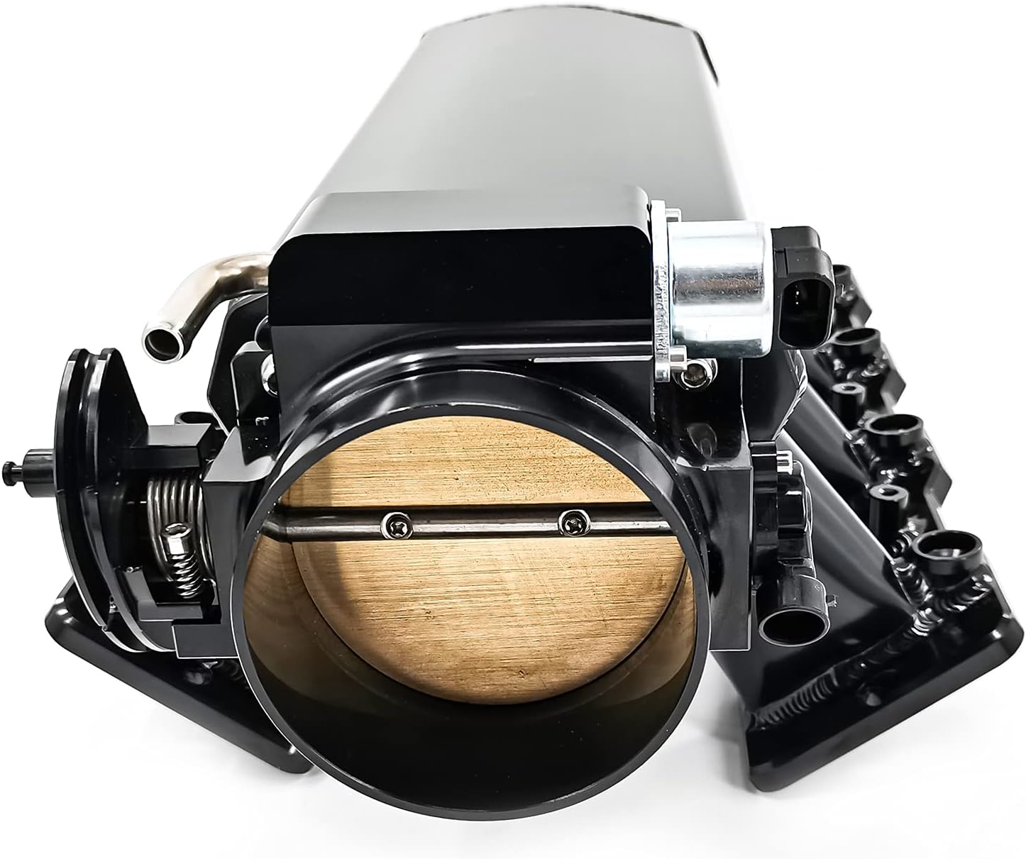 DIMAIER Intake Manifold Fit 102mm Throttle Body Sheet Metal Fabricated EFI 15°Throttle Opening Compatible with Cadillac Chevrolet GMC Corvette Pontiac GTO Saab 9-7X Aero LS LS1 LS2 LS6 Heads