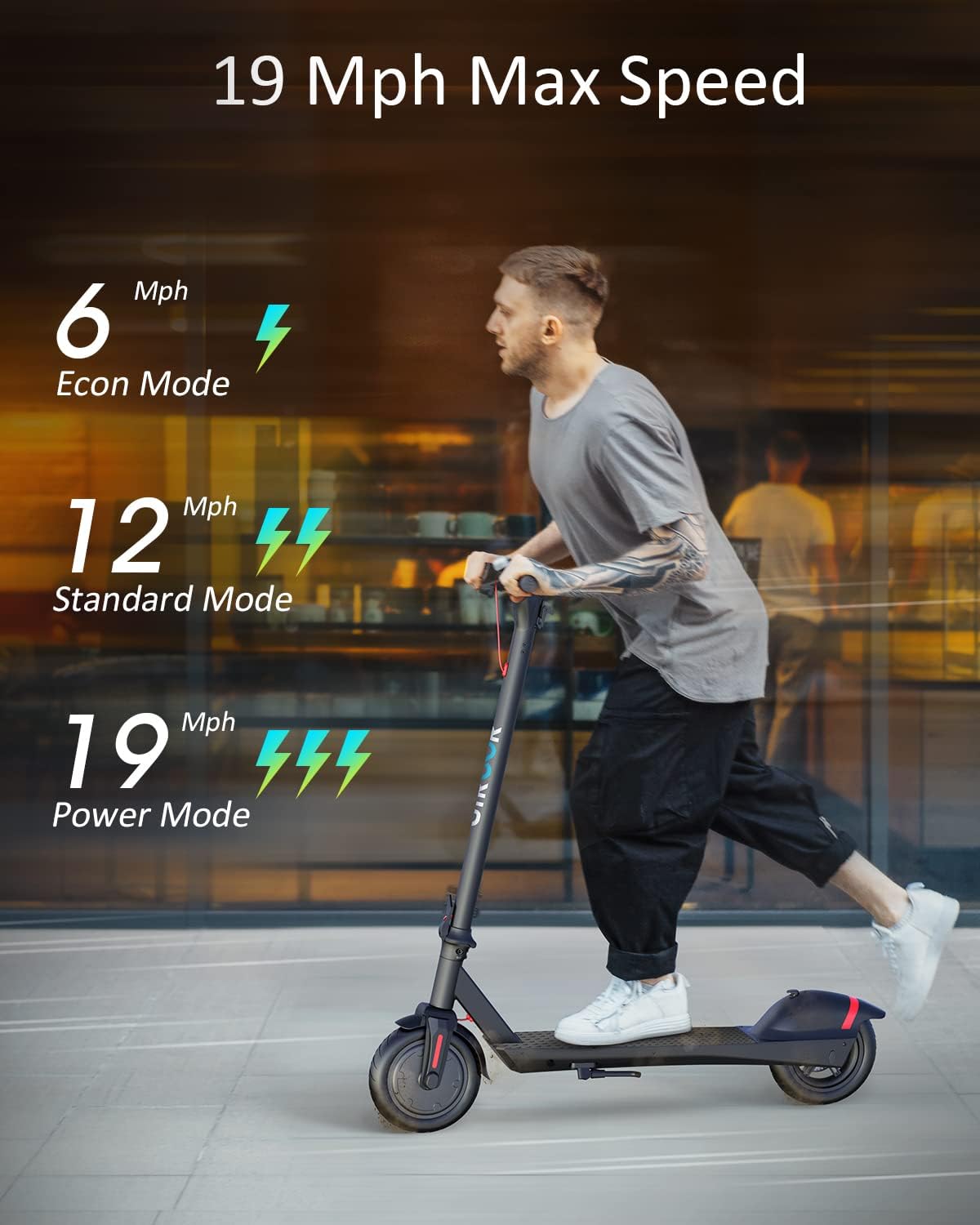 Gyroor Electric Scooter Adults, Up to 23 Miles Long-Range Battery, 19 Mph with Powerful 380W Motor, Folding Electric Scooter for Commuting and Travel 8.5" Pneumatic Tire with Double Braking System