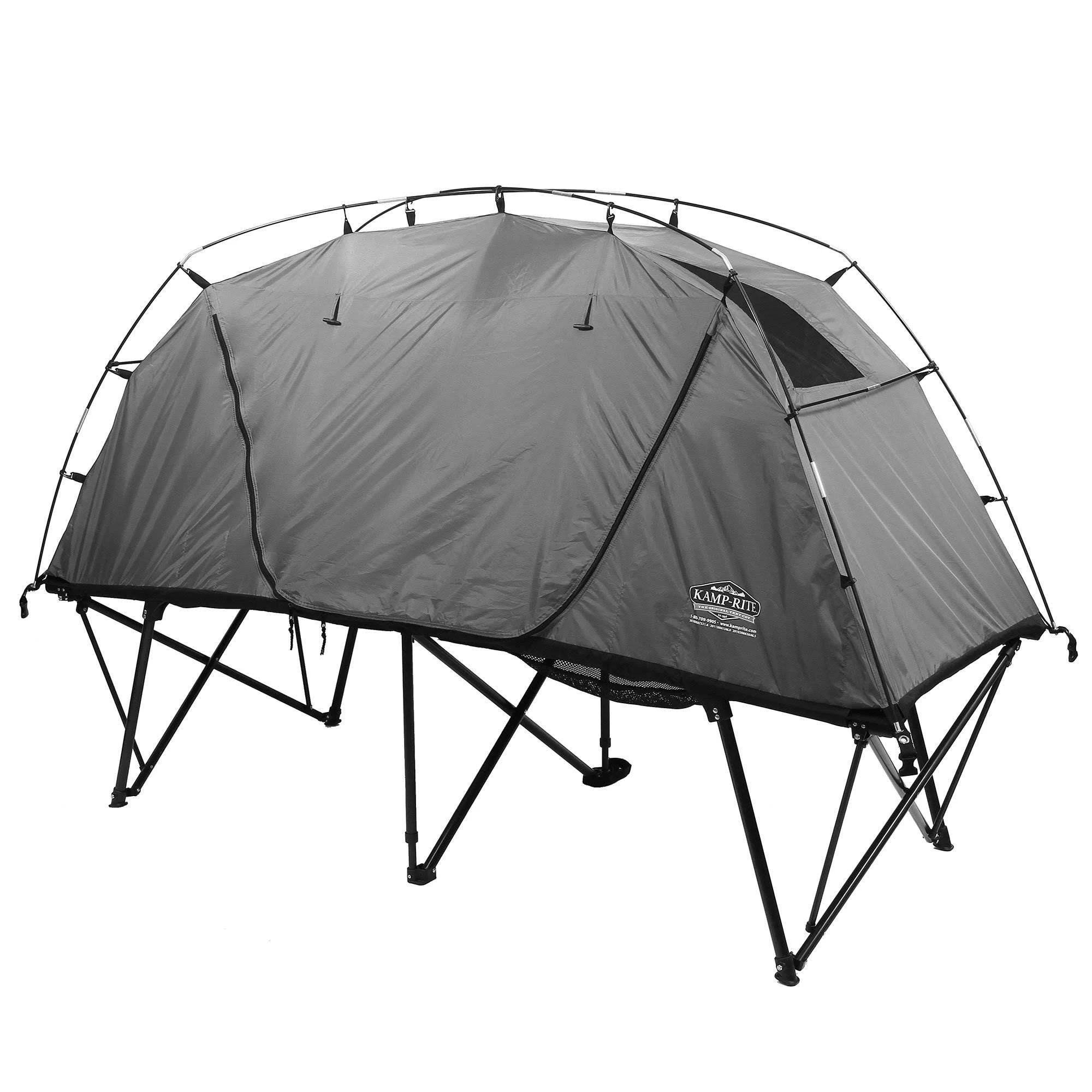 Kamp Rite CtC XL Compact Light Collapsible Backpacking Camping Tent Cot Gray