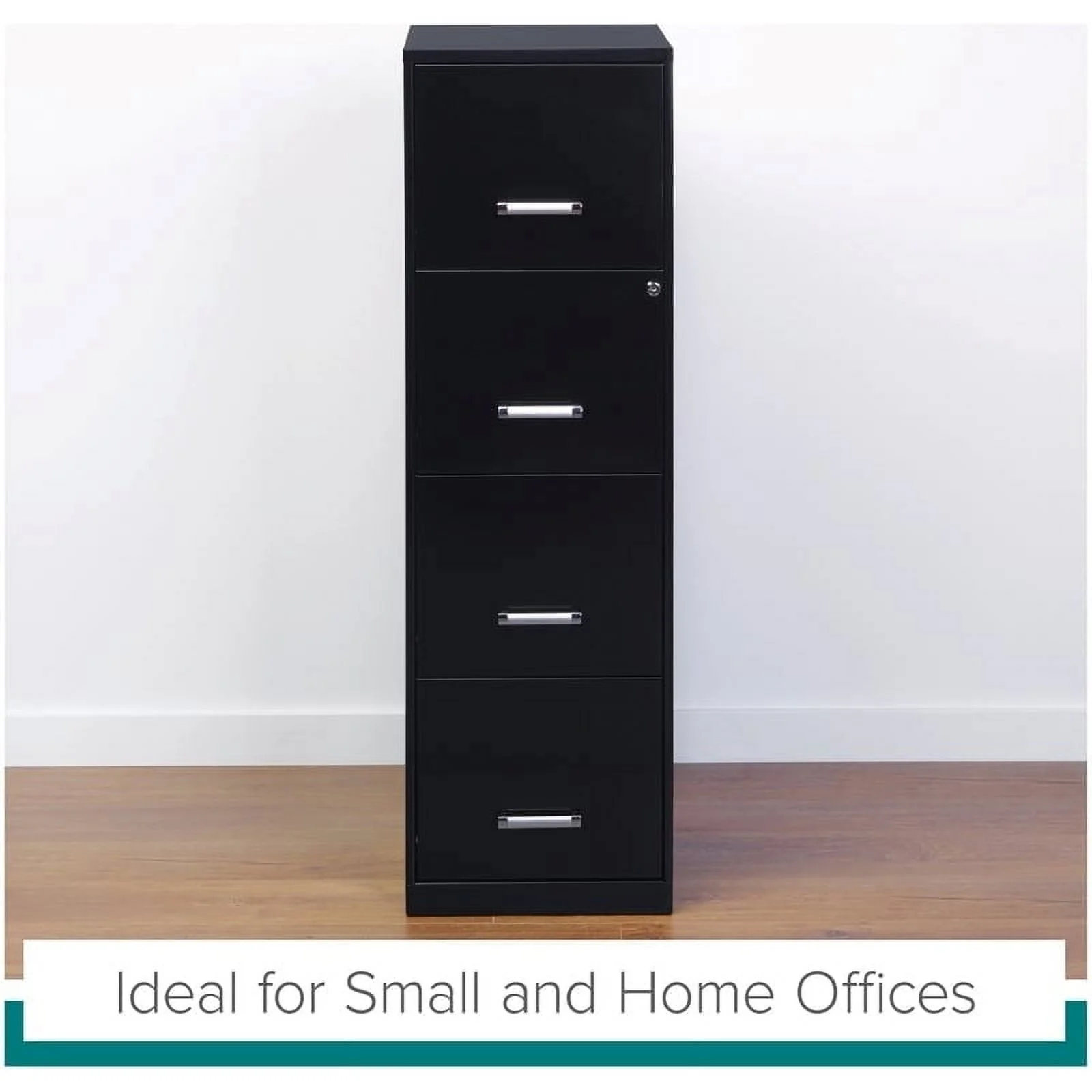 Scranton &amp; Co 18" 4 Drawer Metal Letter File Cabinet in Black