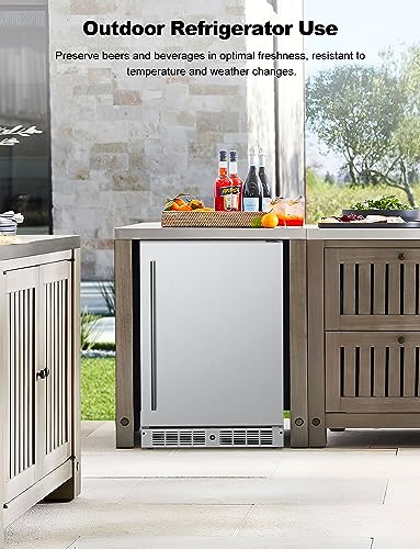 SUCISENI 24 Inch Outdoor Under counter Fridge