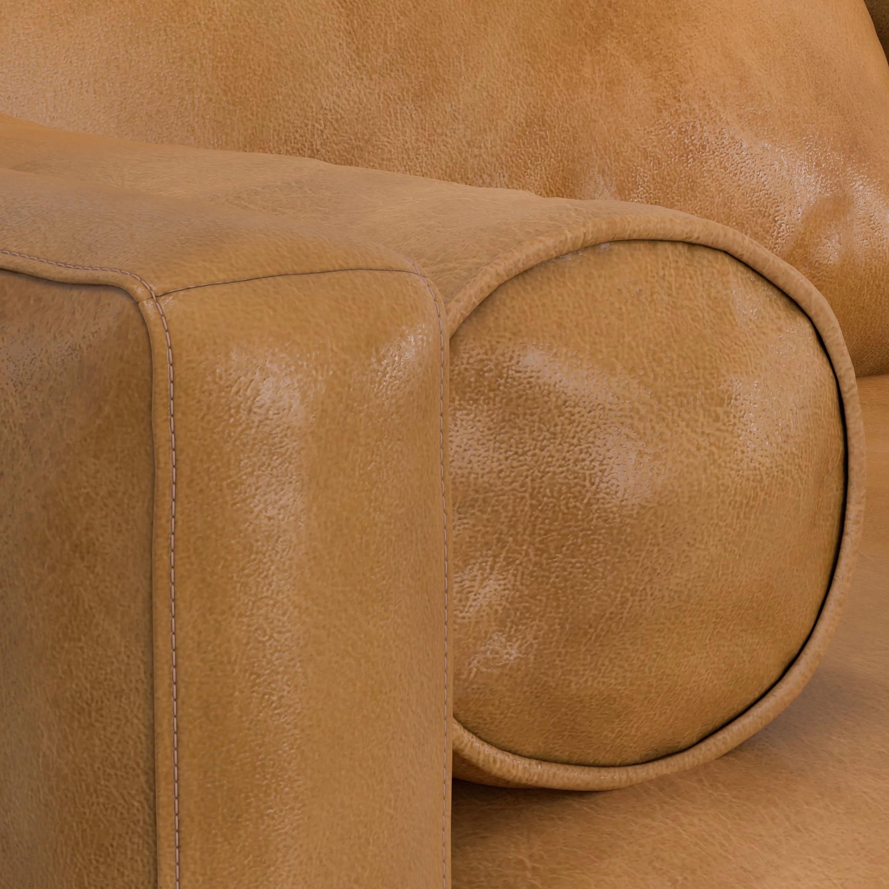 Simpli Home Morrison Mid-Century Modern 89 inch Wide Sofa in Sienna Genuine Leather