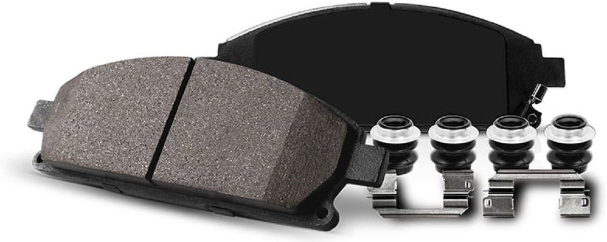 Power Stop K2813 Front and Rear Z23 Carbon Fiber Brake Pads with Drilled & Slotted Brake Rotors Kit