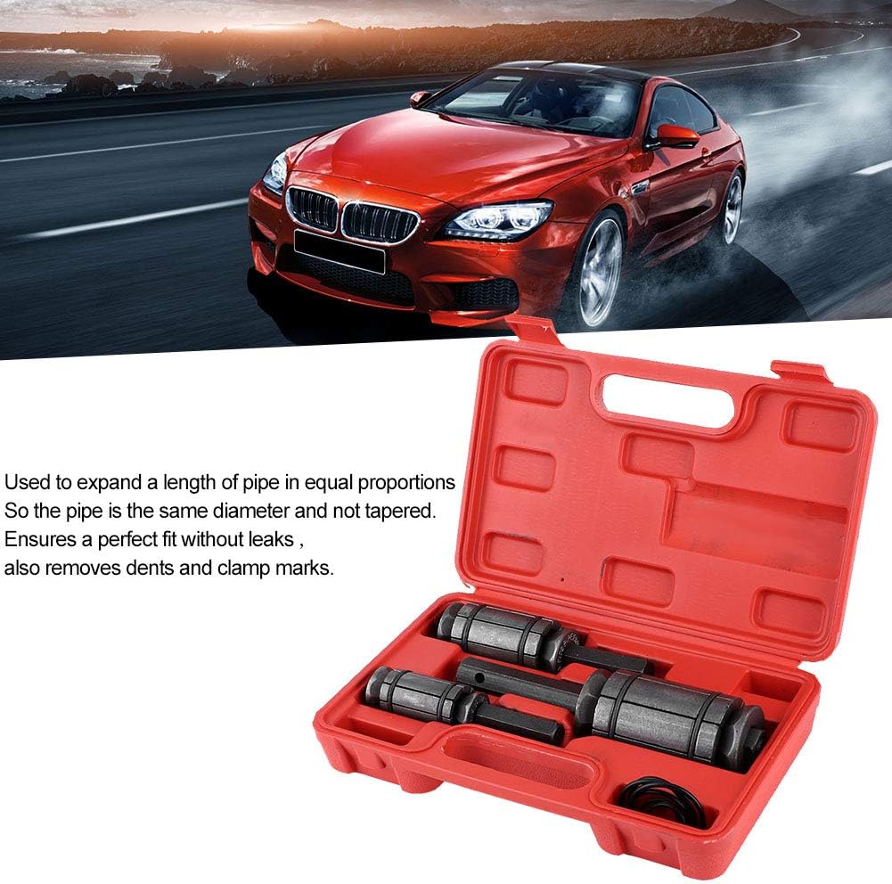 Tail Pipe Expander, 3pcs Steel Tail Pipe Expander Kit 1‑1/18in to 3‑1/2in Steel Exhaust Muffler Spreader Auto Tool for Tail Pipe Expander Exhaust Muffler Spreader Tail Pipe Dent Remover Tail Pipe Pack of 2