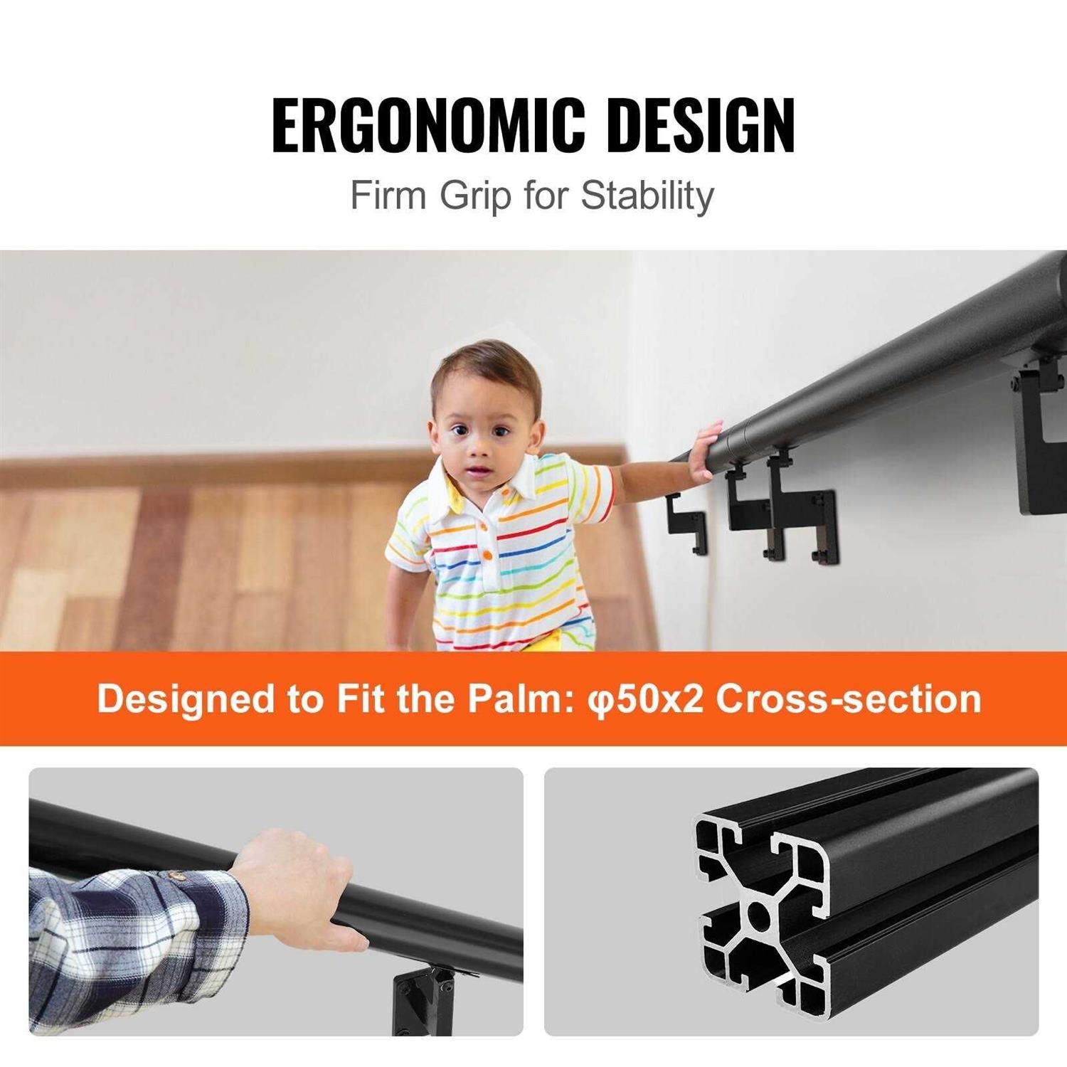 VEVOR Handrail Stair Railing Wall Mount Handrails for Indoor Stairs - Shop Hardware Tools Online Store