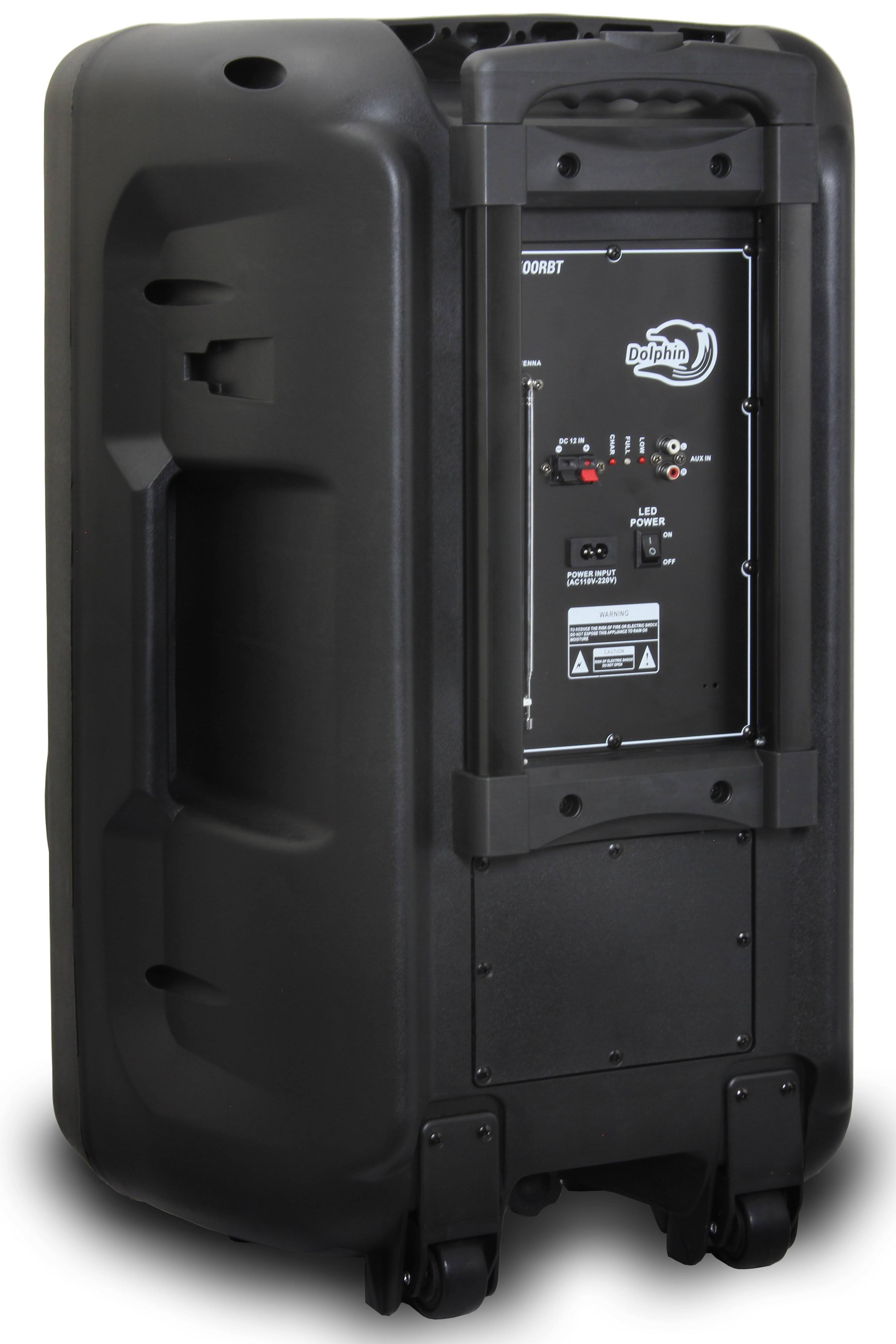 Dolphin SP-1500RBT Rechargeable Bluetooth Tailgate Speaker with LEDs, Wireless, 15x22