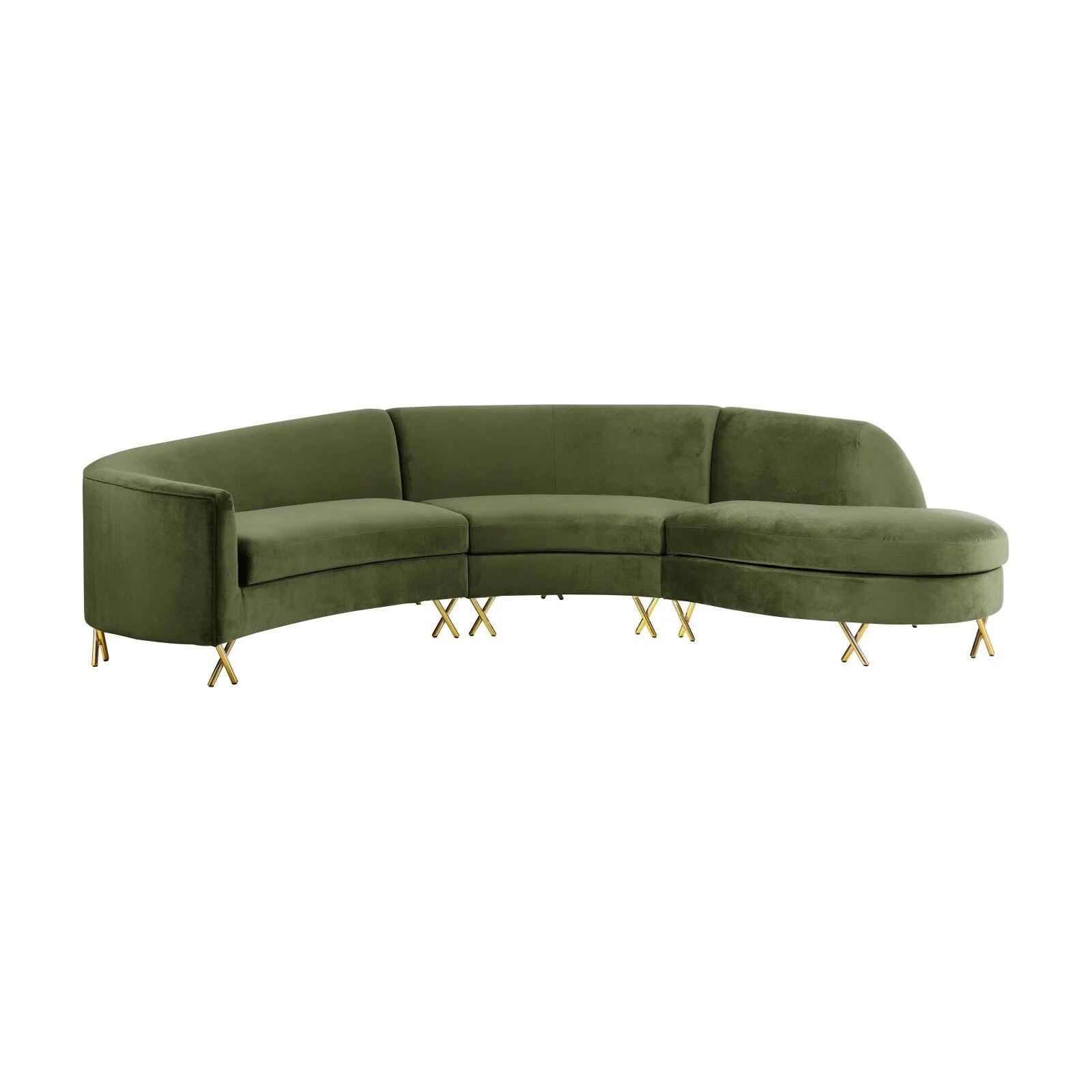 Meridian Furniture Inc Serpentine Upholstered Sectional Sofa