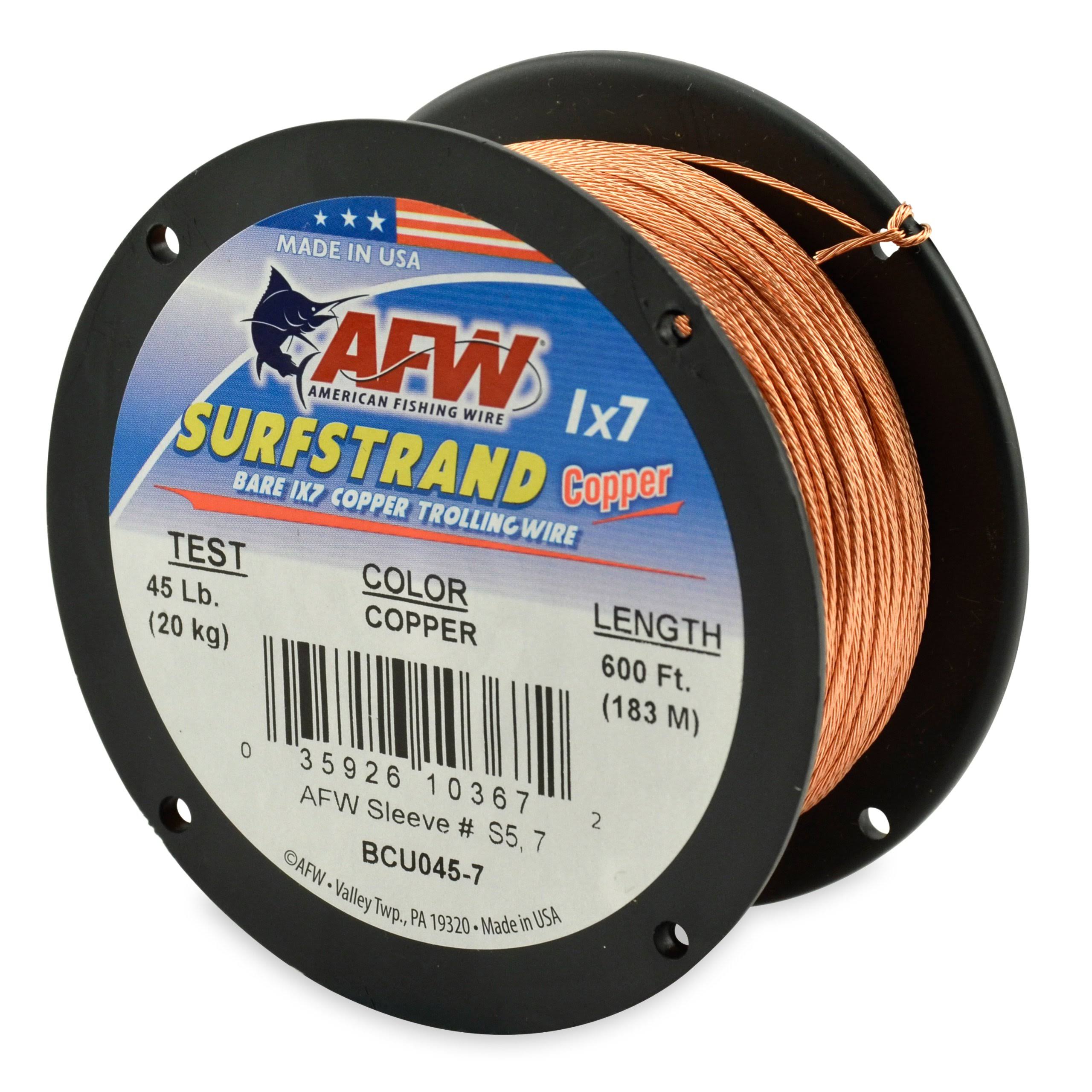 American Fishing Wire Surfstrand Copper 1x7 Bare Trolling Wire