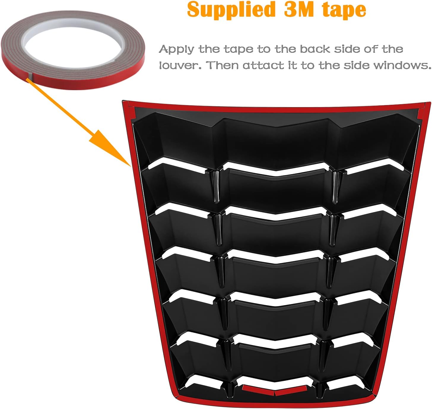 C7 Rear Window Louver Windshield Sunshade Cover for 2014-2019 C7 Corvette Stingray Grand Sport Z51 Z06 ZR1 in GT Lambo Style ABS (Matte Black)