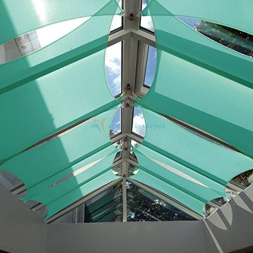 Sunshades Depot 18& x 20& Sun Shade Sail Rectangle Permeable Canopy Turquoise Light Green Custom Size Available Commercial Stand