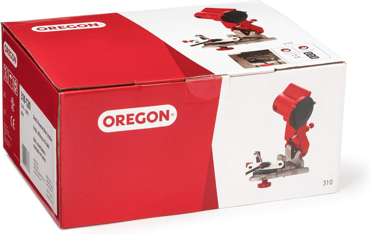 Oregon Compact 120-Volt Mini Bench Grinder, Universal Saw Chain Sharpener, for All Chainsaw Chains (310-120) Pack of 2