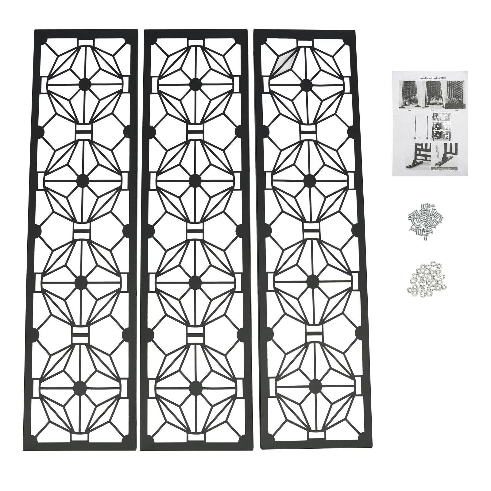 Outdoor Decorative Privacy Screen Panel Steel Garden Flower Pattern Fence for Garden, Yard