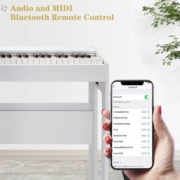 Keyboard Piano, ZPL 88 Keys Full Weighted Keyboards Digital Piano with Stand, Power Adapter, Triple Pedals, Headphone, for All Experience Levels
