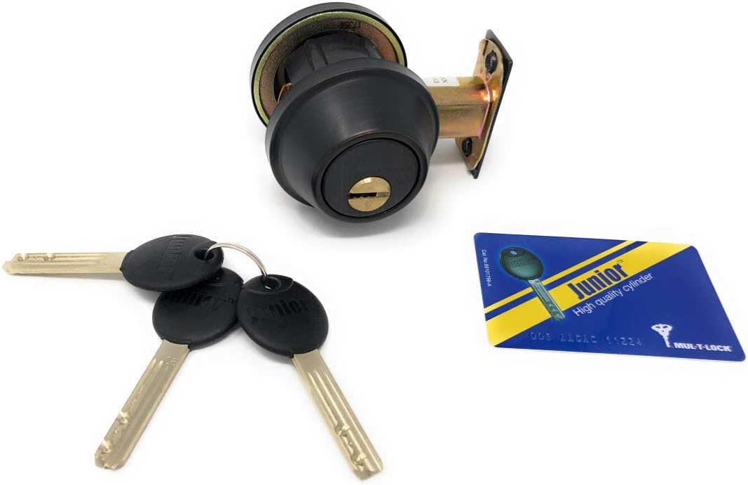 Mul-T-Lock Cronus High Security Grade 2 Single Cylinder Dead-Bolt w/Thumb Turn 2-3/8 or 2-3/4 Adjustable Backset for Commercial And Residential Metal Or Wood Doors (Stainless Steel)