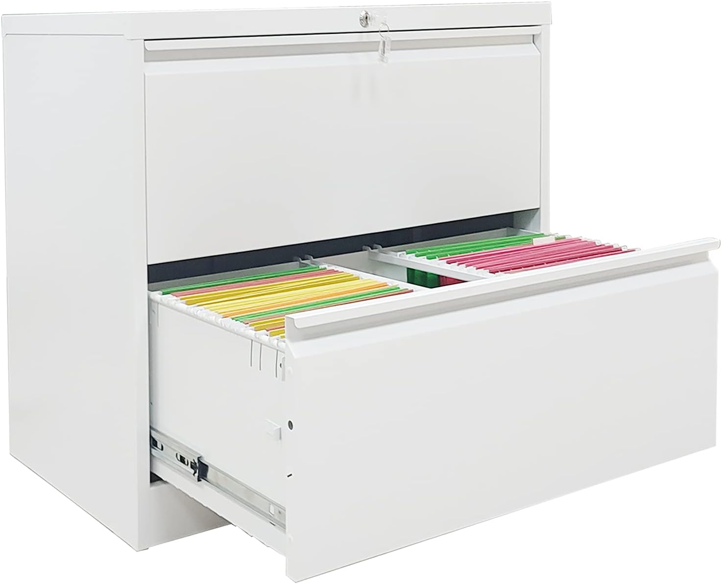 Lateral File Cabinet with Lock, 3 Drawer Lateral Filing Cabinet, Large Deep Drawers Locked by Keys, Metal Storage File Cabinet for Hanging Files Letter/Legal/F4/A4 Size