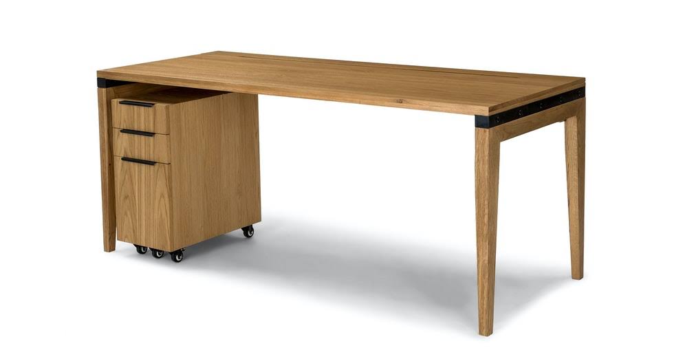 71x22 Wooden Desk with Solid Oak Top | Article Madera Contemporary Furniture