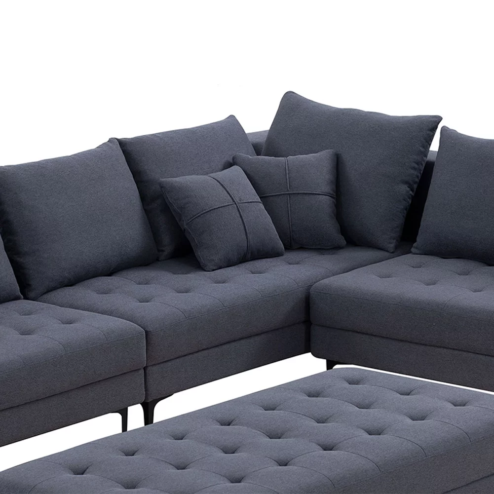 Kevinplus Modular Sectional Sofa Set Oversized U Shaped Couch with Storage Ottoman Convertible Sleeper Sectional Sofa Fabric Modular Couch with Wide Chaise