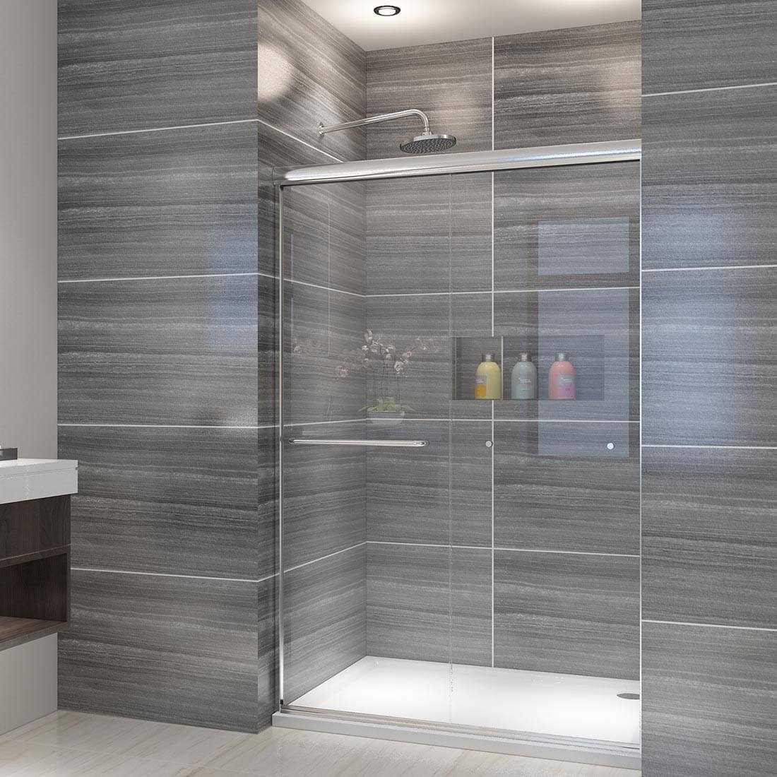 ELEGANT Shower Doors 46.5-48 W x 72 in. H Semi-Frameless Bypass Sliding Shower Door - Shop Hardware Tools Online Store