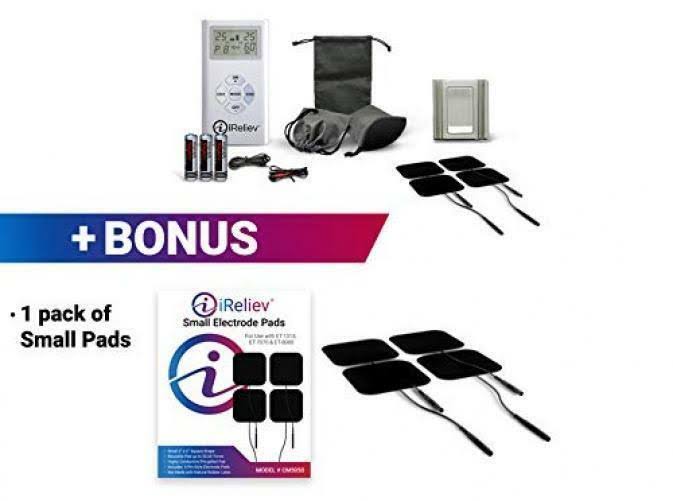 iReliev Tens Unit Electronic Pulse Massager (8) Electrodes Pain Relief