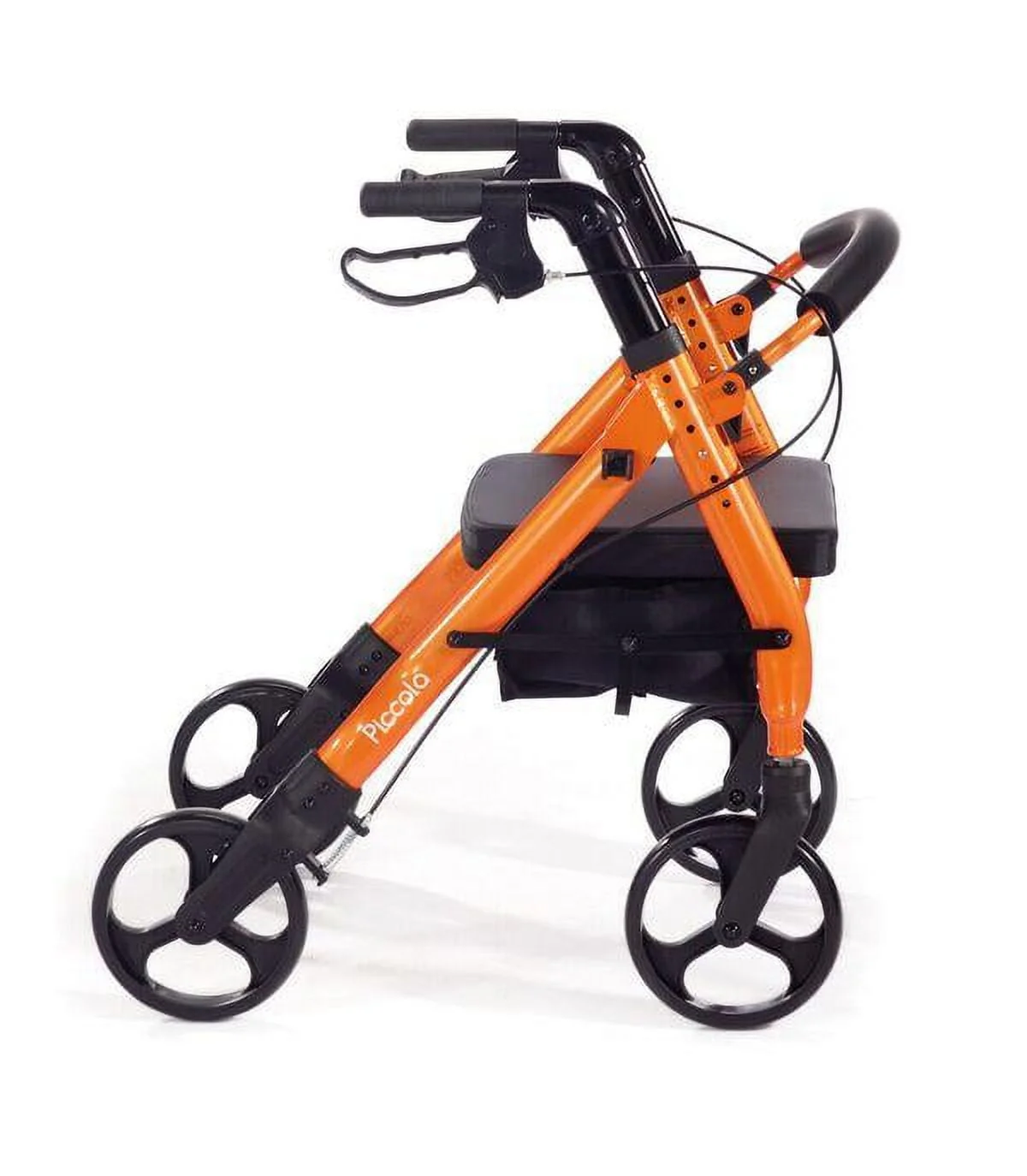 Comodita Piccola (Petite) Heavy Duty Rollator Walker with Comfortable 15 Wide Seat (Metallic Red)