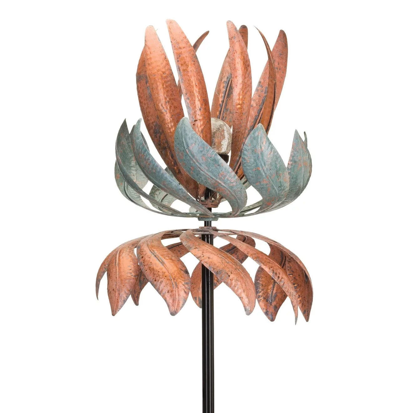 Solar Vertical Wind Spinner - Flying Lotus - 15"x15"x76"