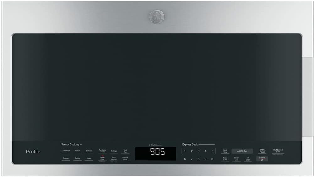 GE PVM9005SJSS Profile 2.1 Cu. Ft. Over-the-Range Sensor Microwave Oven Stainless Steel Bundle with 2 YR CPS Enhanced Protection Pack