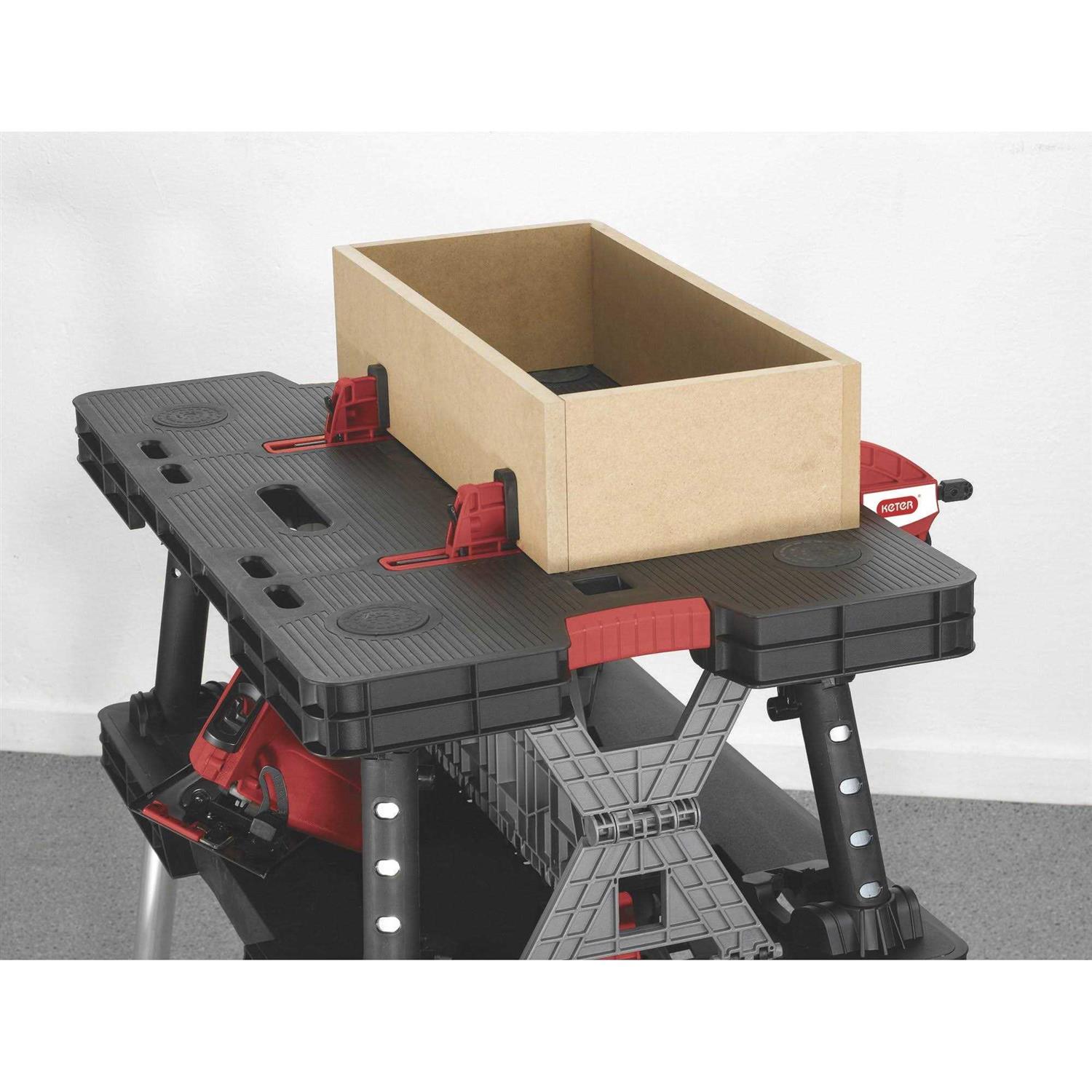 Keter Folding Work Table 750-Lb. Capacity with Extendable Legs