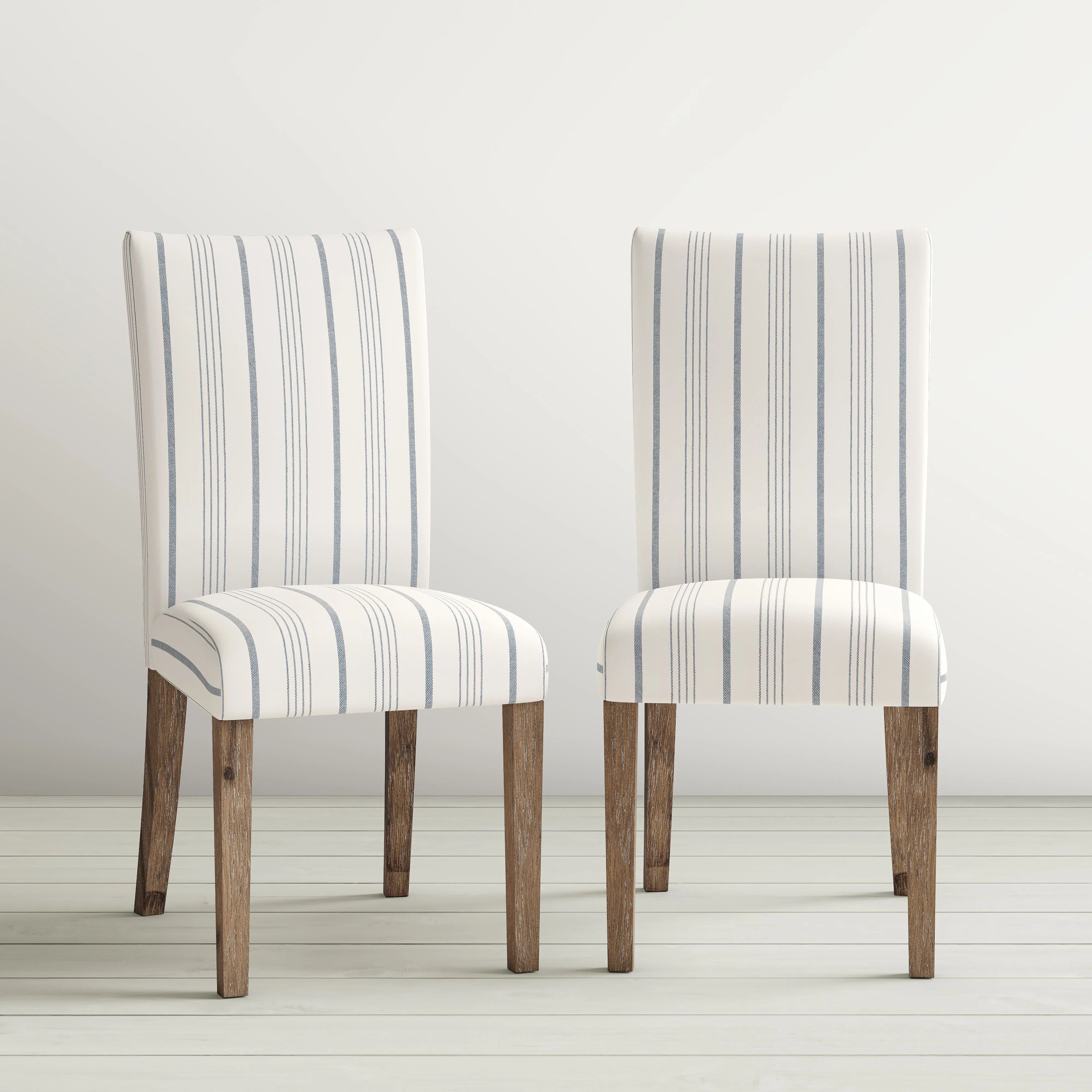 Jofran Eastern Tides Coastal Wire-Brushed Acacia Upholstered Parsons Dining Chair (Set of 2)