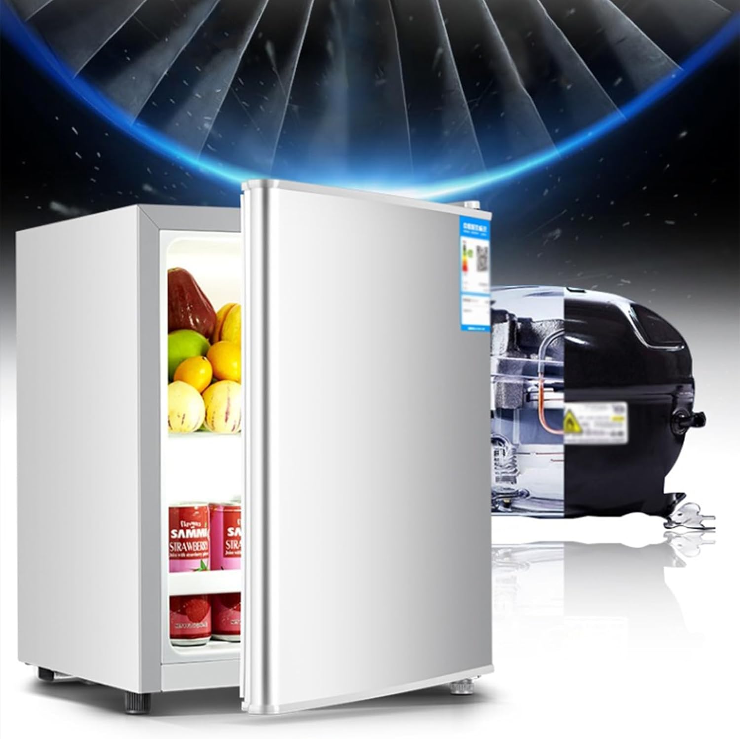 Compact Refrigerator, Mini Beverage Fridge with Adjust Temperature, Energy Saving Small Fridge Perfect for Bedroom Office Dorm Apartment