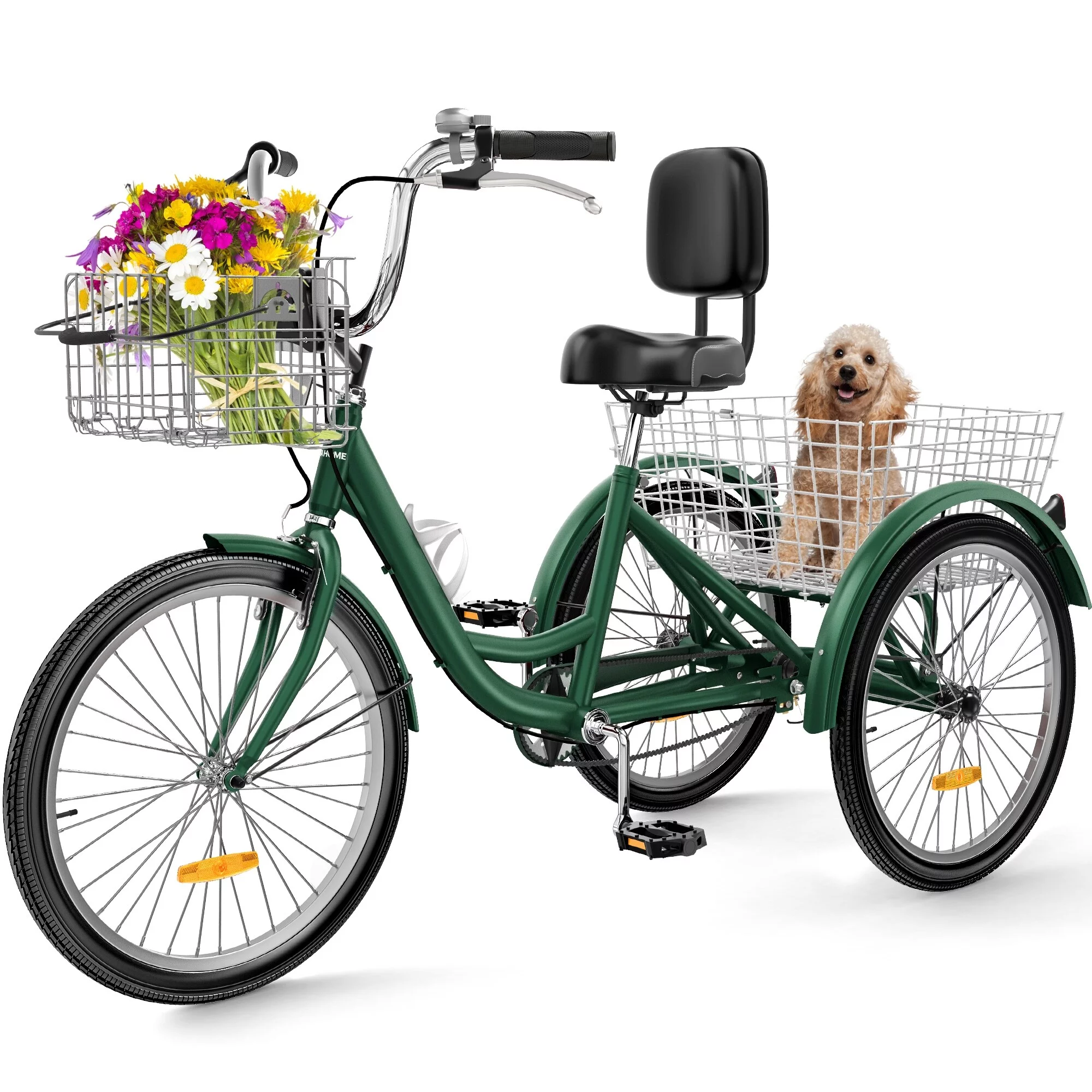26 Adult Tricycle 3 Wheel Bikes 1 Speed Trike Bike 24 - Blue