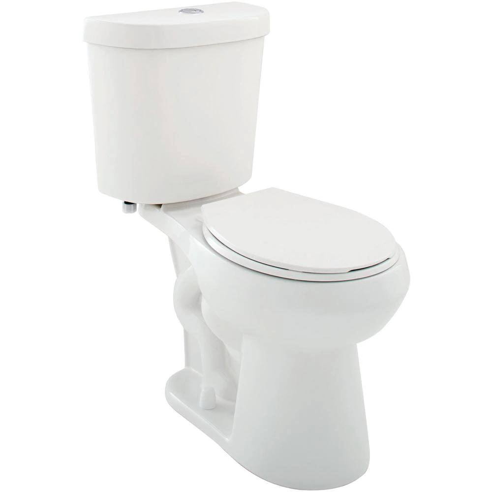 Glacier Bay 2-Piece 1.1 GPF/1.6 GPF Dual Flush Round Toilet in White - Megean