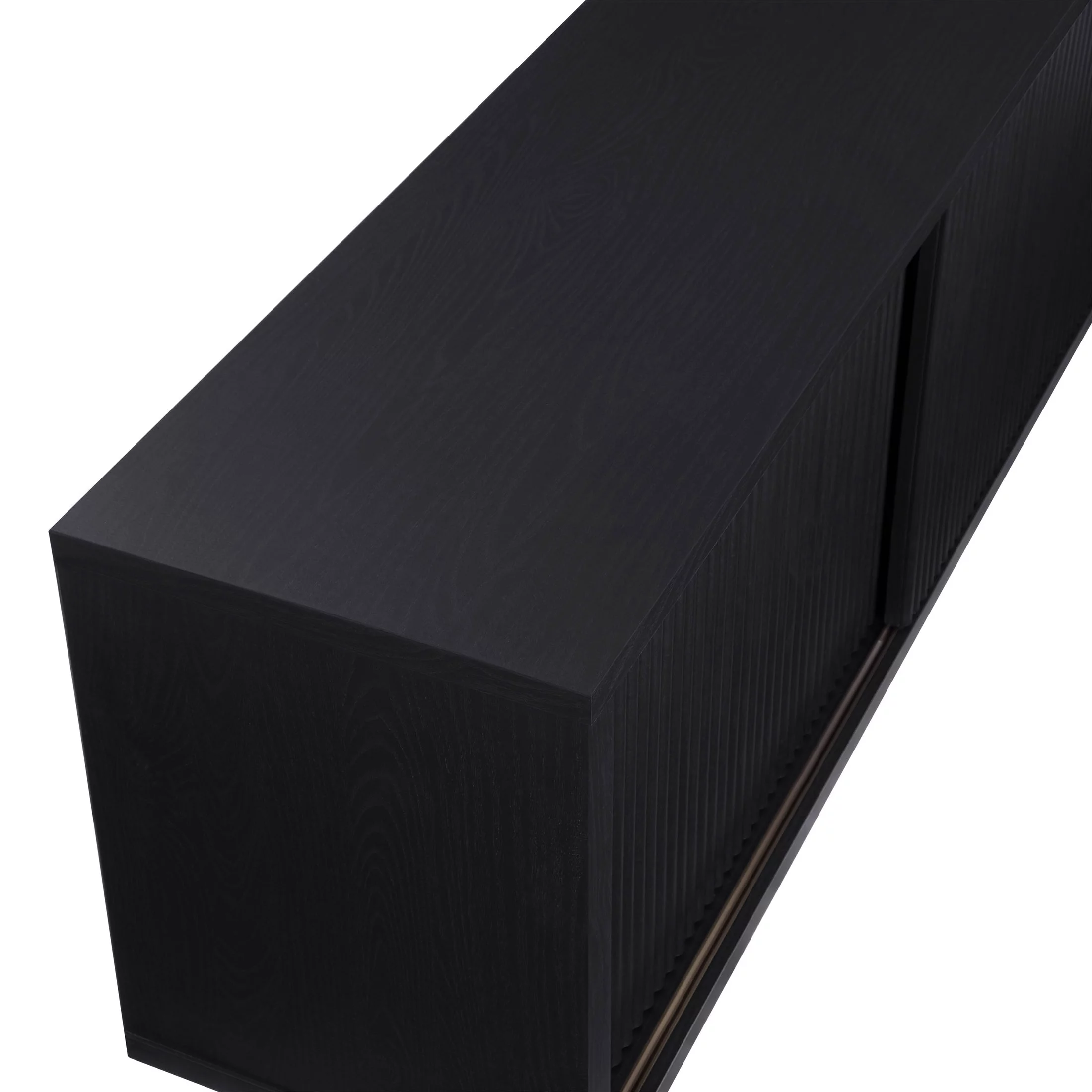 Beautiful Fluted TV Stand for TV’s up to 70” by Drew Barrymore, Rich Black Finish