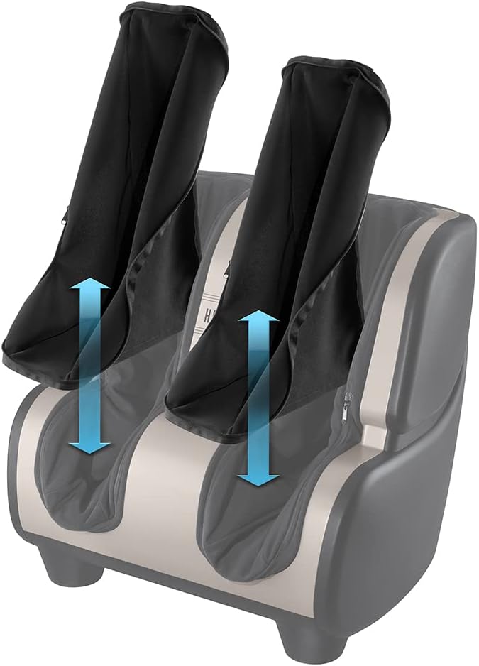 HoMedics Therapist Select 2.0 Foot and Calf Massager Rolling and Vibration, Heat with 6 Programs, 3 Intensities, Adjustable Tilt, and Washable Liners