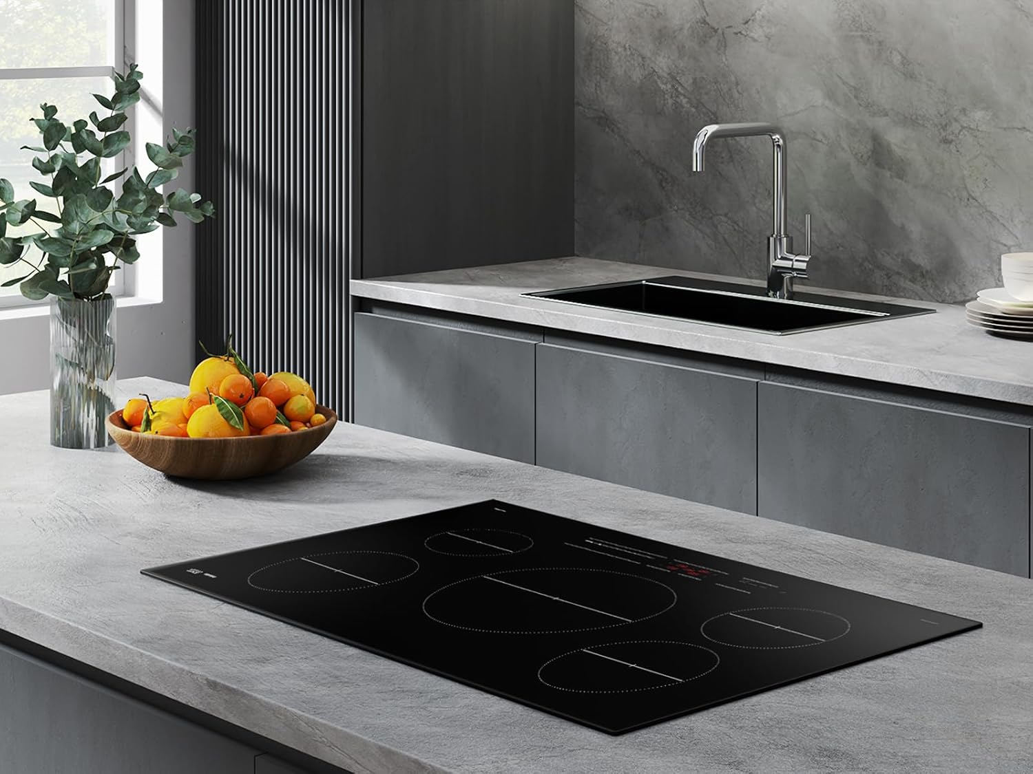 Samsung NZ36C3060UK/AA 36" Smart Induction Wi-Fi in Black Cooktop Range