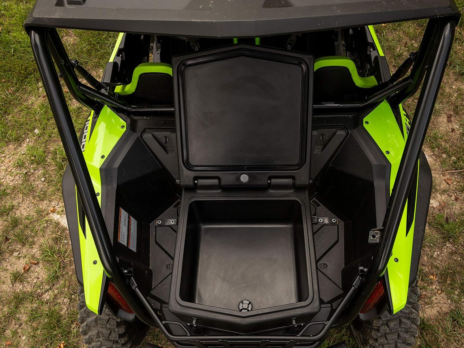 SuperATV Heavy Duty Cooler/Storage Cargo Box for 2019+ Honda Talon 1000R / 1000X | Bed Storage Box with Sealed Lid and Drain Plug | Easy Install | Insulated to Keep Drinks Cold | 30-Liter Capacity!