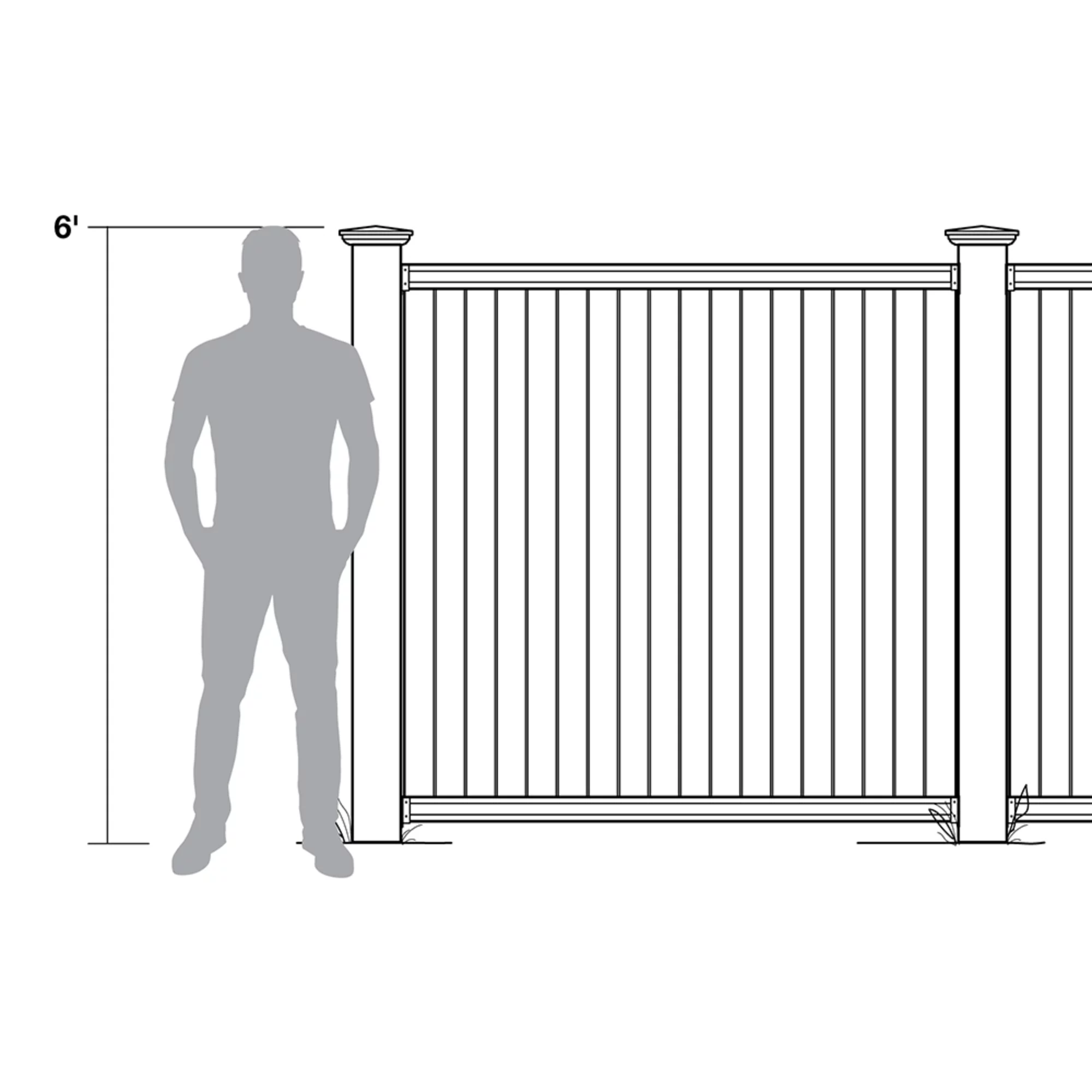 Outdoor Essentials Lewiston 6 ft. x 6 ft. White Vinyl Lattice Top Fence Panel