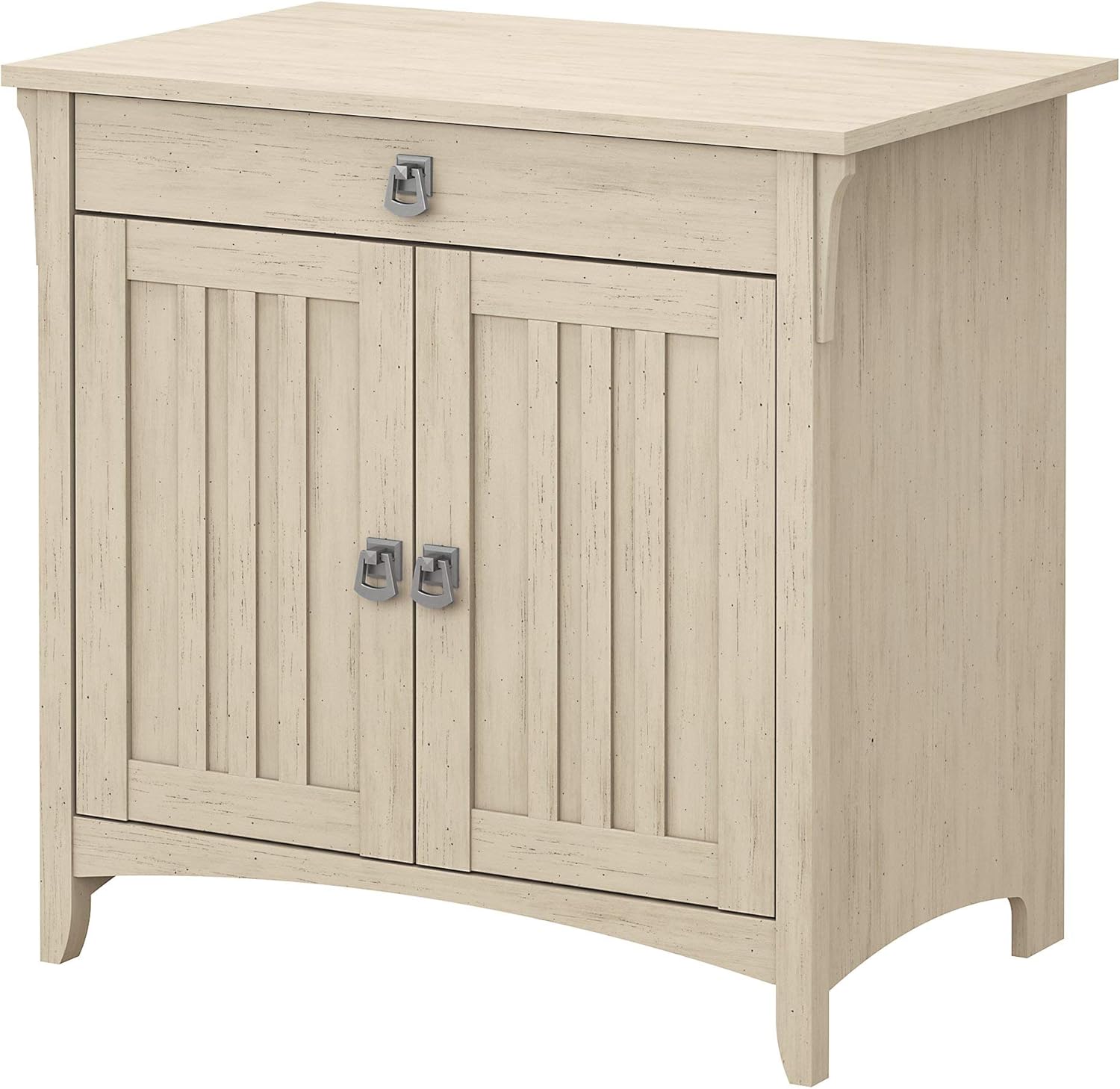 Bush Furniture Salinas Secretary Desk with Keyboard Tray and Storage Cabinet in Cape Cod Gray