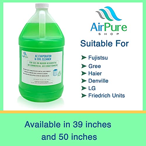 Complete Mini Split Cleaning Kit with Powerful No Rinse Coil Cleaner and Clean Air Odour Treatment Tab - For Units Up To 39-50 Inches Wide