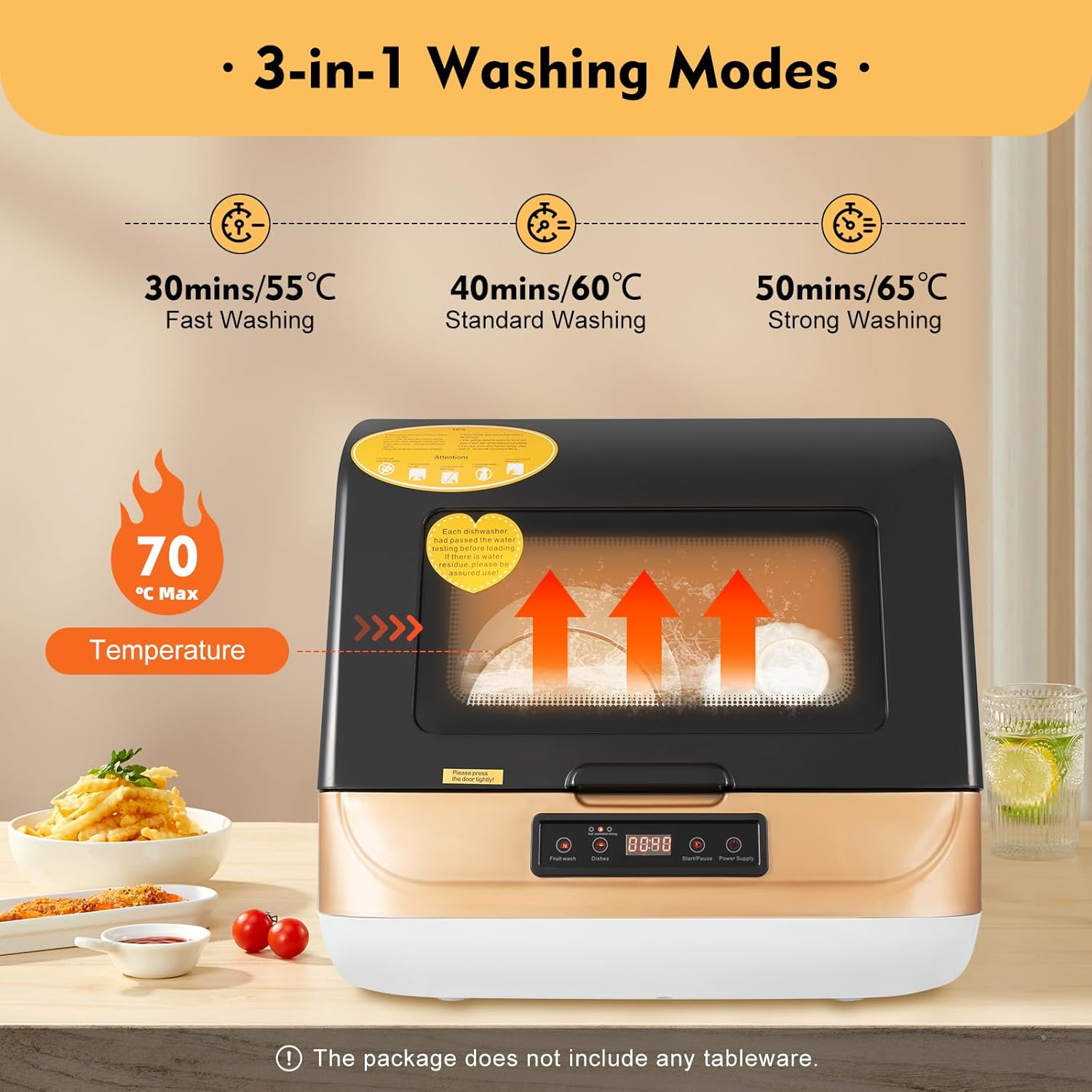 SHZICMY Portable Dishwasher Countertop, Mini Dishwashers, Automatic Dishwasher With Air-dry Function, 4 Washing Programs, 360° Streak-Free Deep Cleaning, Dishwasher for Apartments Dorm & RVs