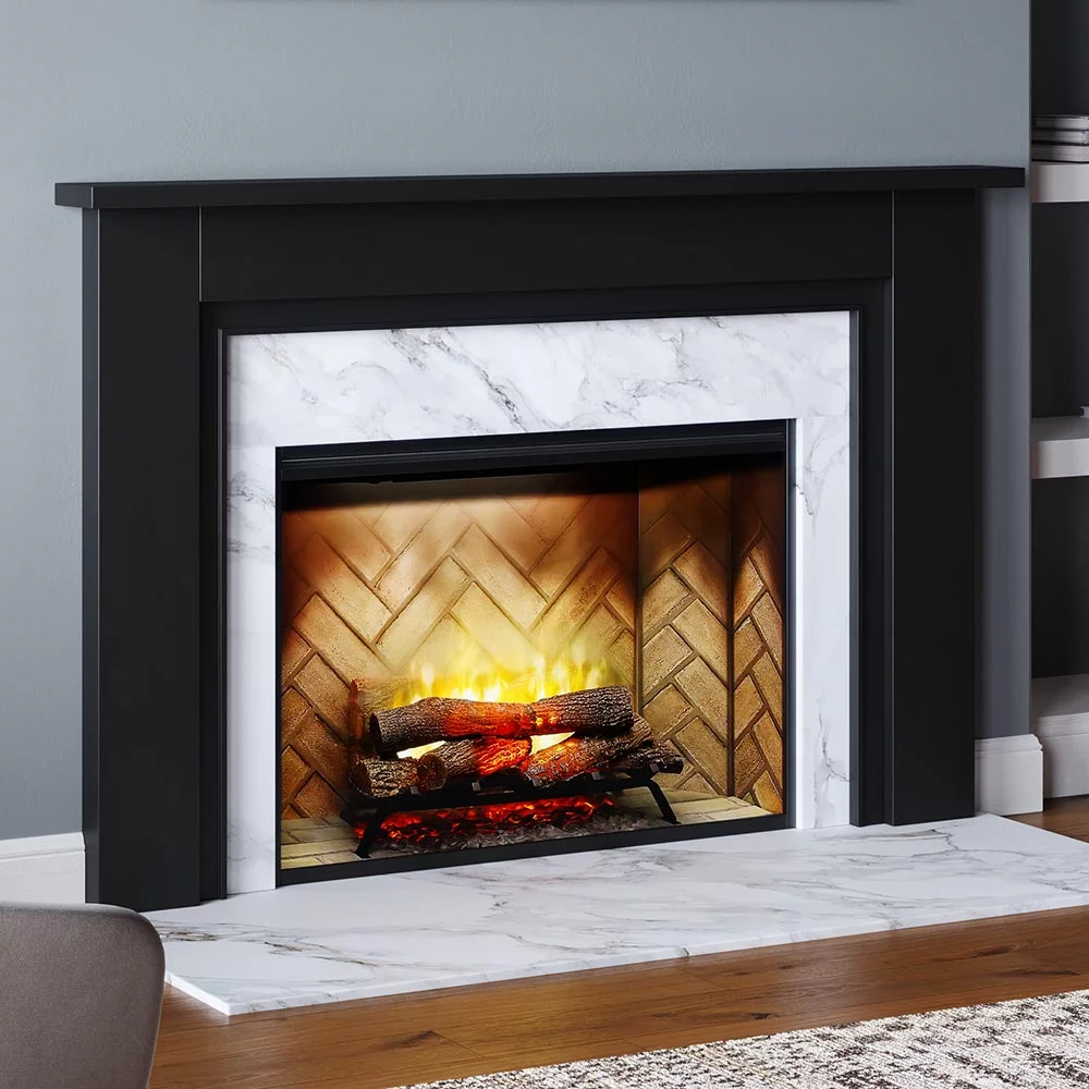 Mantels Direct Essex 52" W x 39" H Wood Fireplace Mantel Surround Kit with Shelf and Trim - White