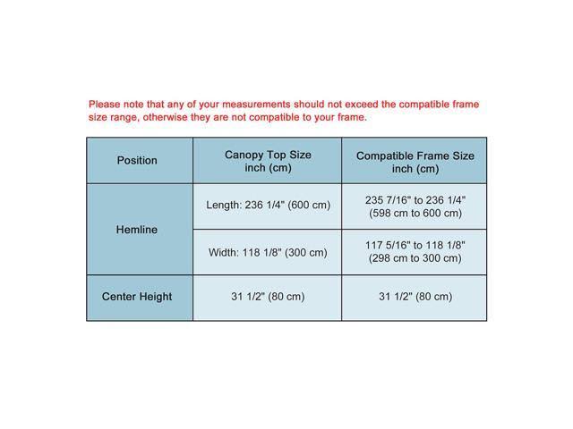 10x20 ft 550d Pop Up Canopy Top Replacement Patio Gazebo Sunshade Tent