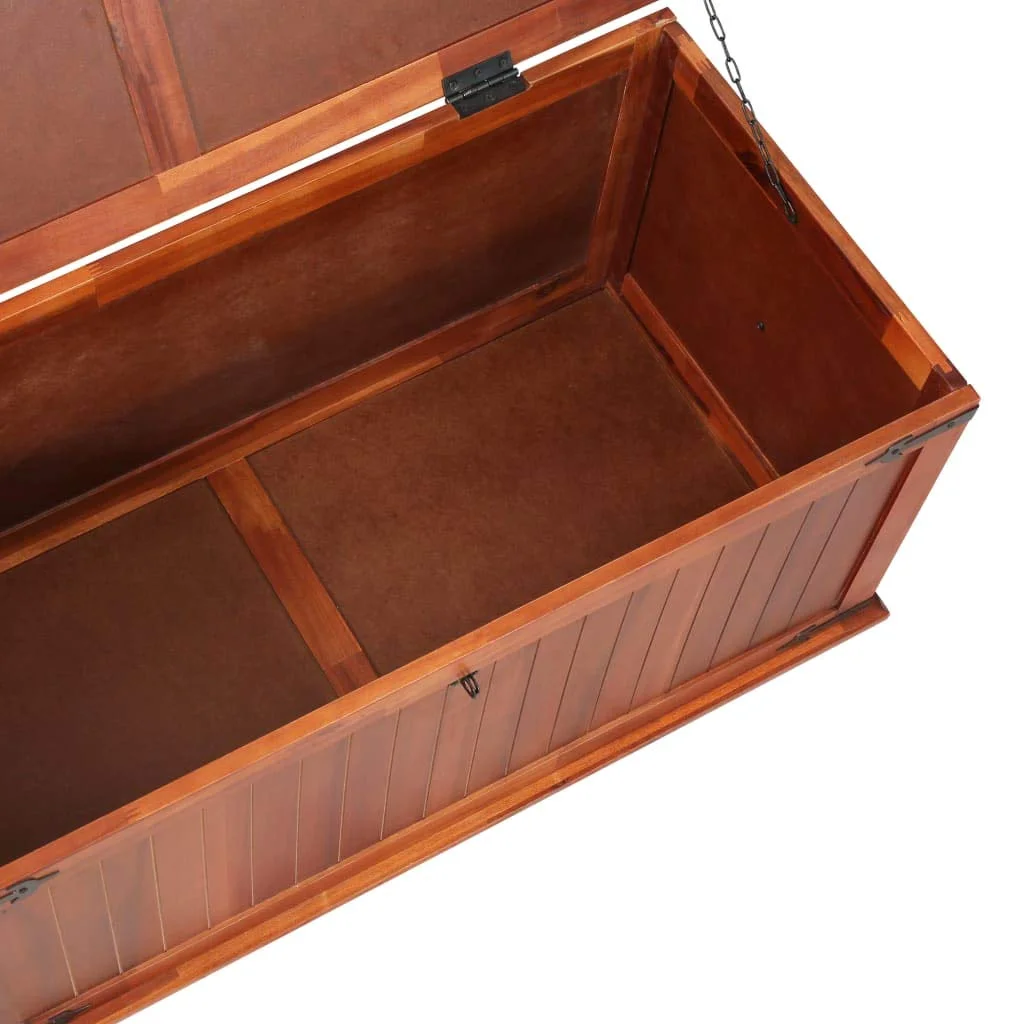 Furtur Home Storage Chest Box Rustic | Wooden Storage Trunk | Wood Blanket Toy Chest with Handles for Bedroom Closet Home Organizer Collection | Brown Solid Acacia Wood 35.4" x 17.7" x 15.7"