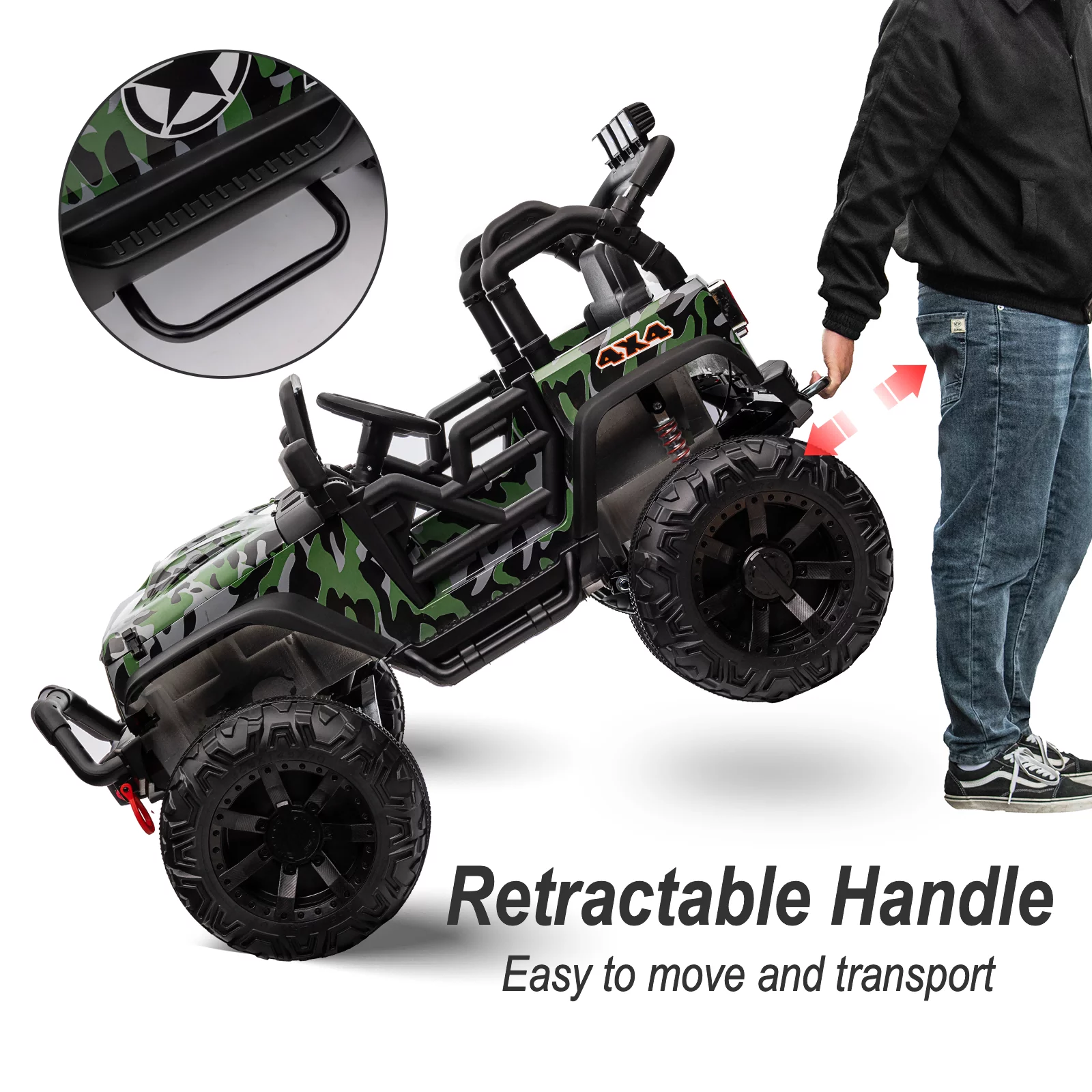Hikiddo 24V Kids Ride on Truck, 2 Seater Powered Ride on Toy Car with Remote