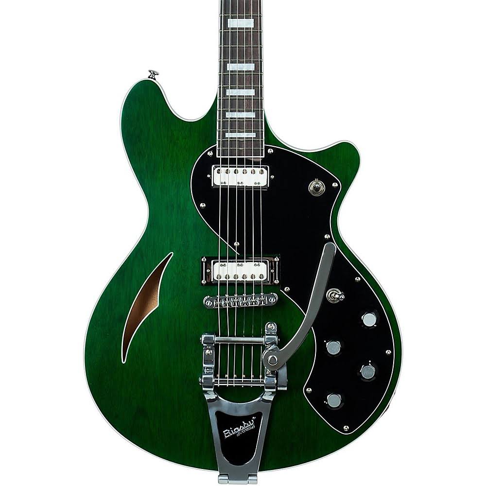 Schecter T S H-1B 6-String Semi-Hollow-Body Electric Guitar Emerald Green Pearl