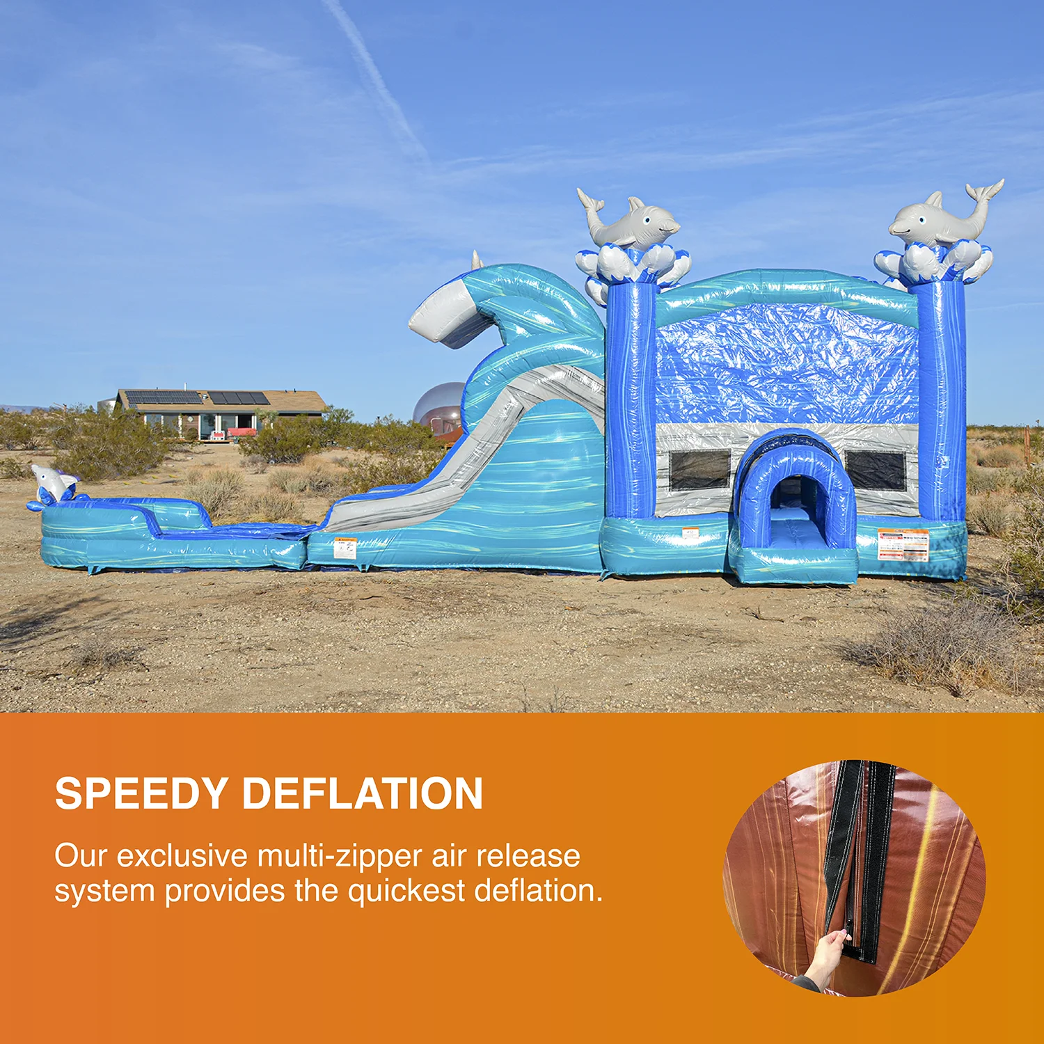 JumpOrange Outdoor Commercial Grade Inflatable Bounce House Water Slide with Pool for Kids and Adults